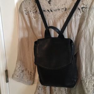 Tignanello Black Leather Backpack Purse